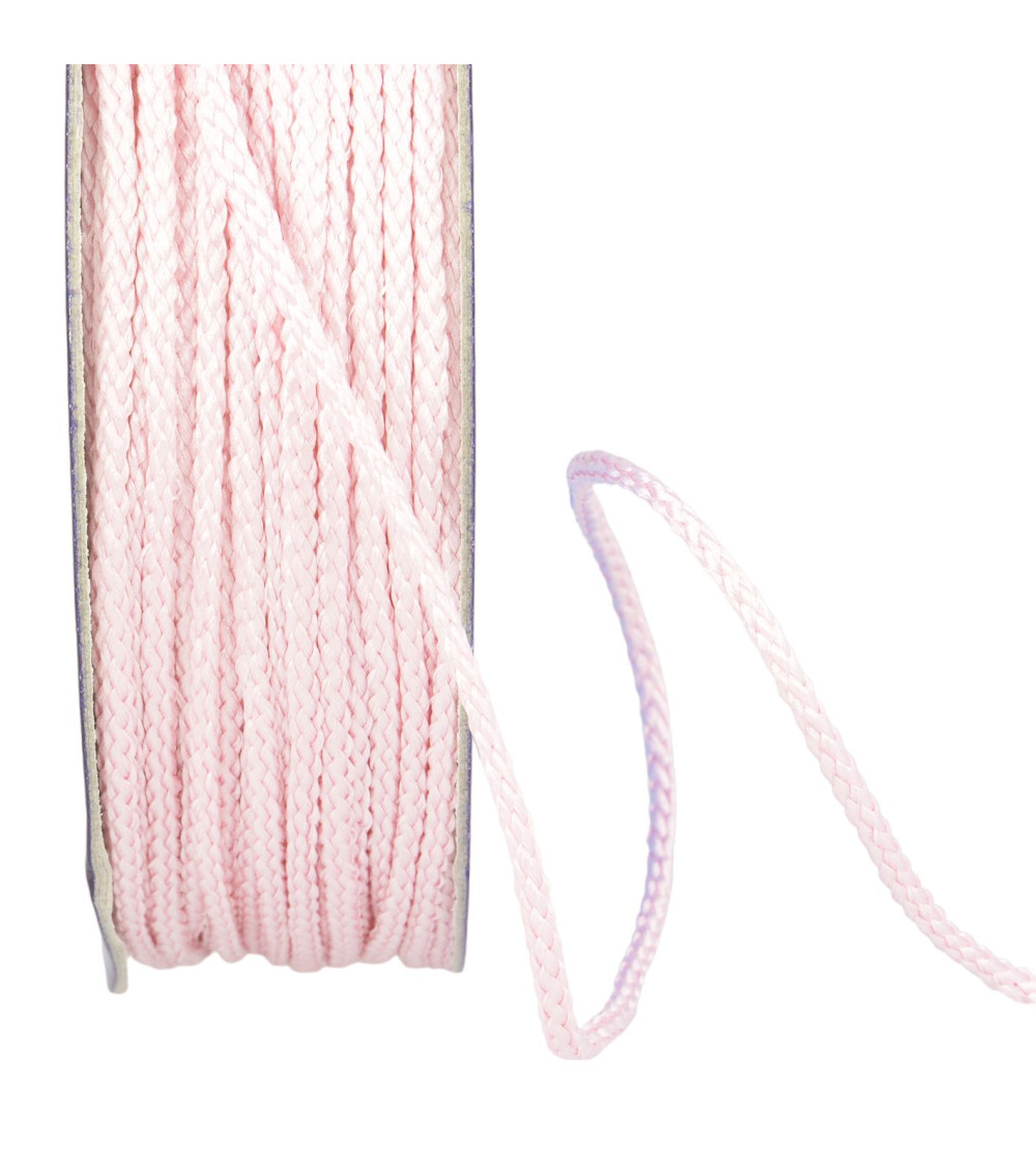30m spool of polyester cord 4mm light pink