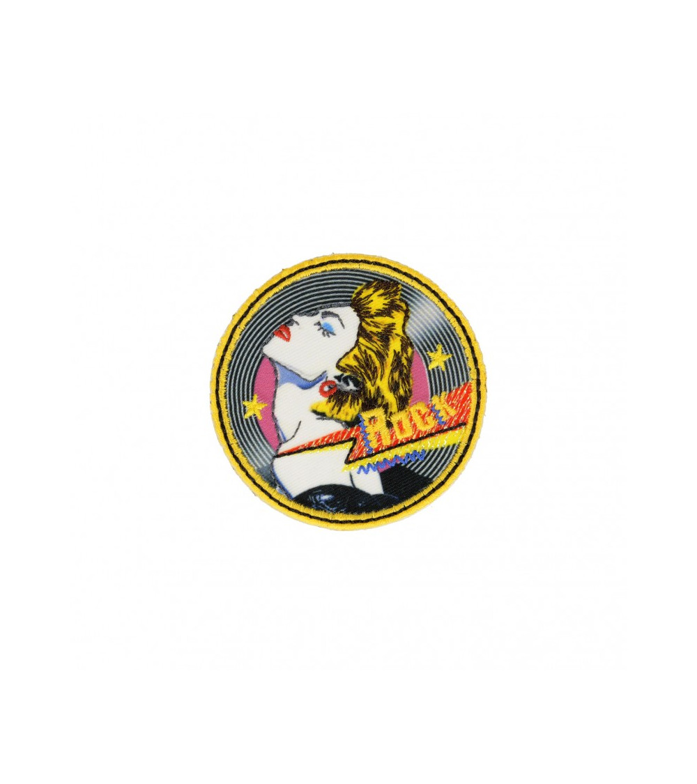 Set of 3 iron-on rock woman badges 5.5cm x 6cm