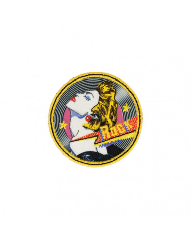 Set of 3 women's rock iron-on patches 5.5cm x 6cm