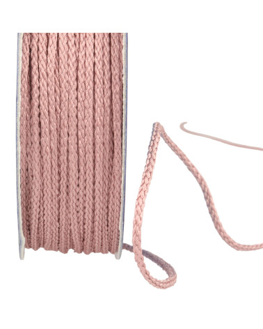 Bobine 30m cordelière polyester 4mm vieux rose