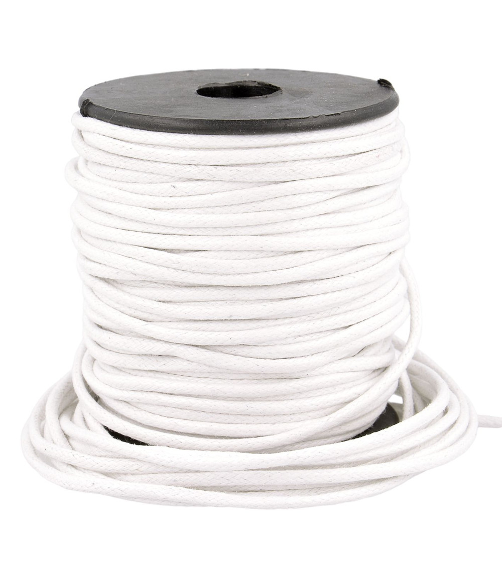 35m reel leather look cord 2mm white