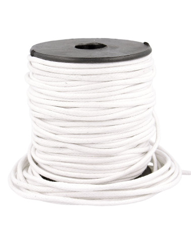 Bobina de 35m cordón aspecto cuero 2mm blanco
