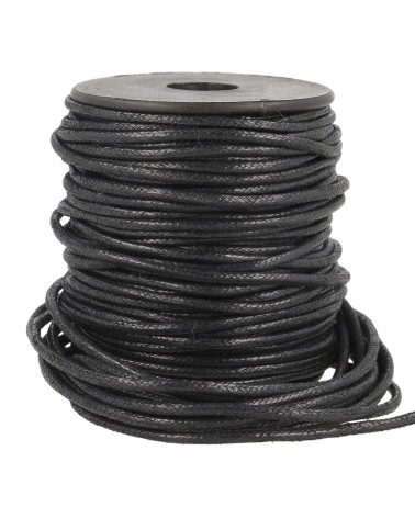 Bobine 35m cordelière aspect cuir 2mm noir