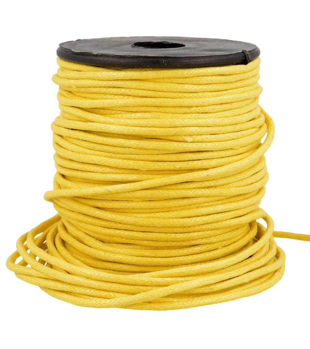 35m reel leather look cord 2mm yellow