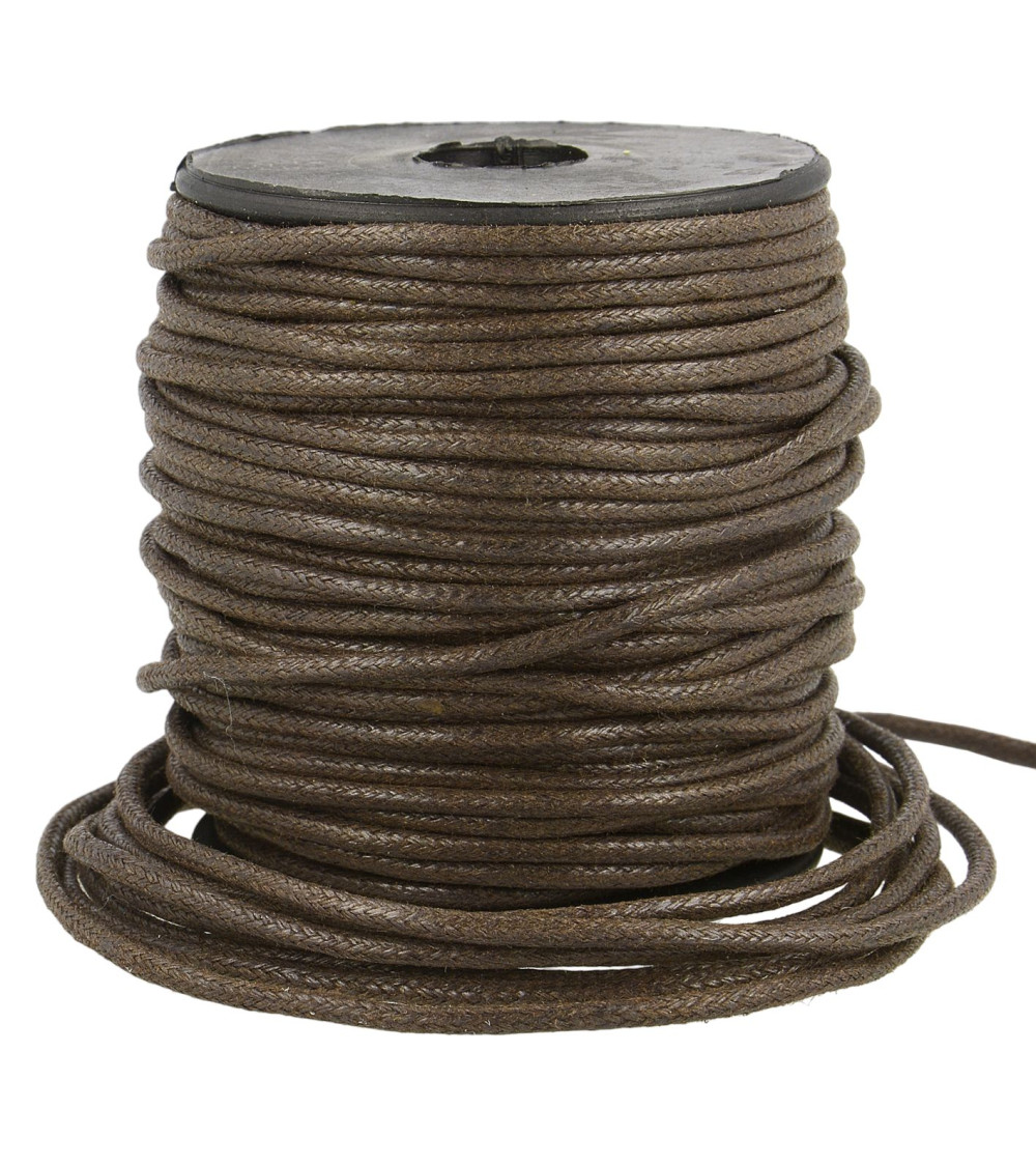 35m reel leather look cord 2mm chocolate