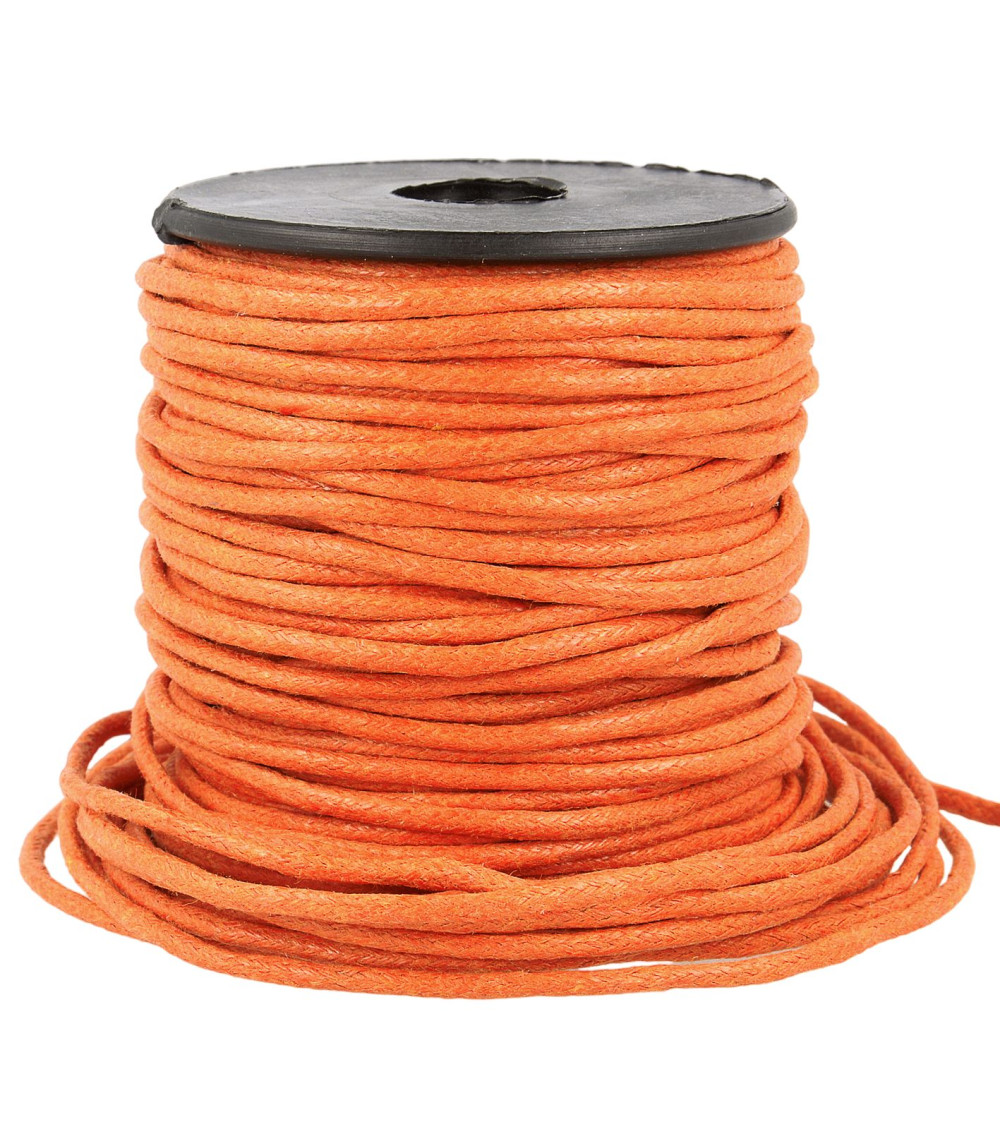 35m reel leather look cord 2mm orange