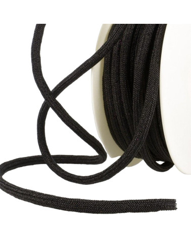 Bobina de 20m Cordón metálico negro de 7mm