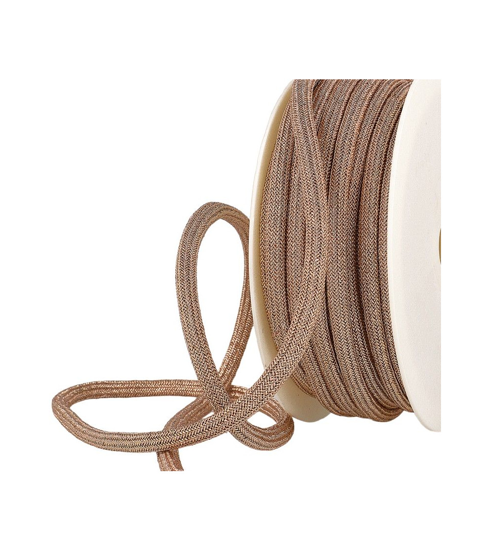 20m spool of 7mm rose gold metallic cord