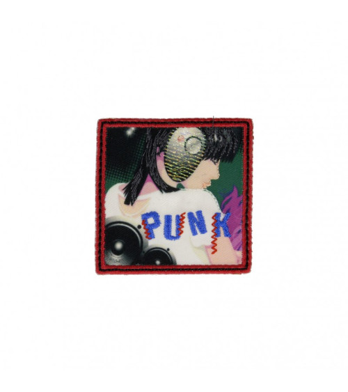 Set of 3 punk woman iron-on patches 5.5cm x 5cm