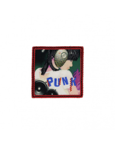 Set of 3 punk woman iron-on patches 5.5cm x 5cm