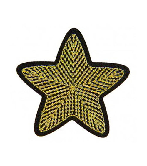 Set of 3 golden star iron-on patches 3cm x 3cm