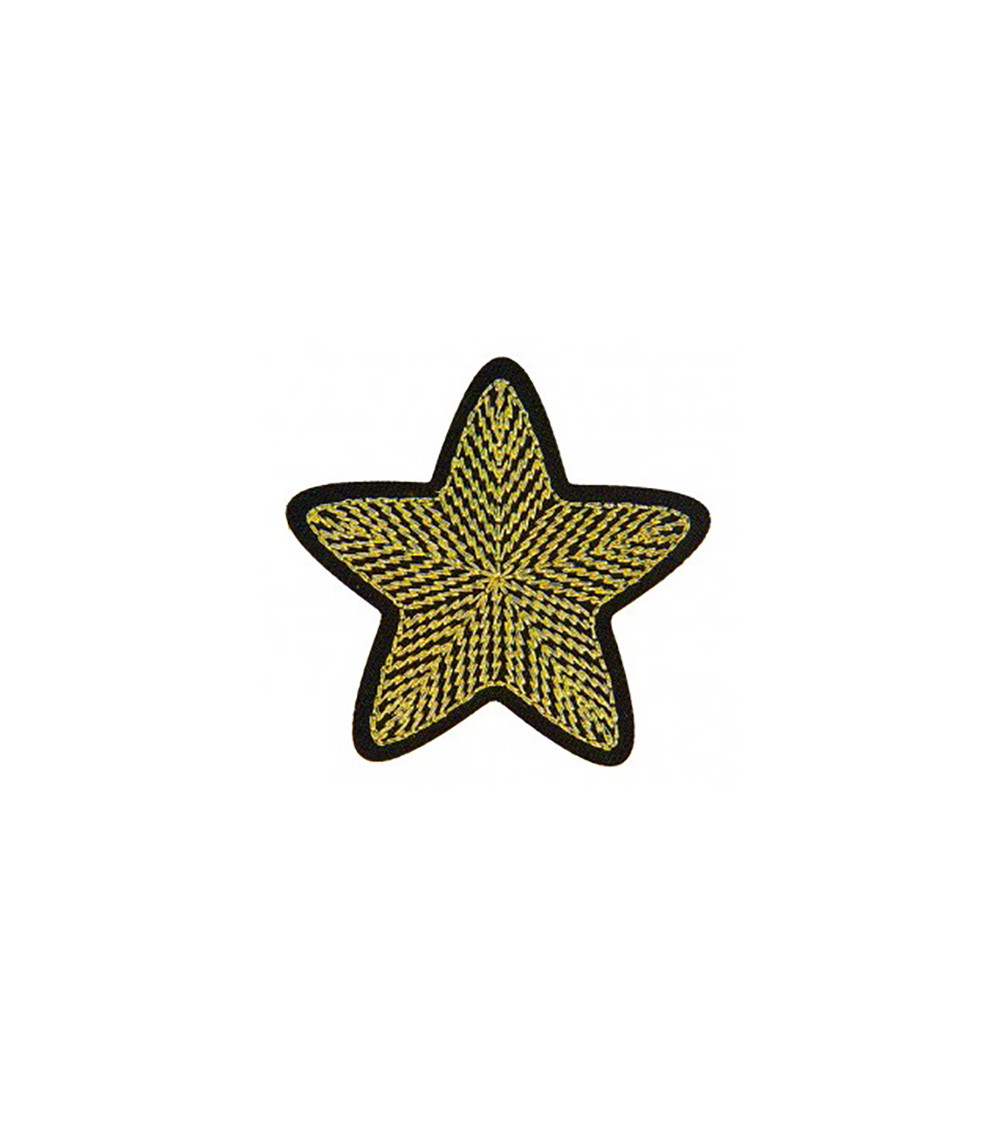 Set of 3 golden star iron-on patches 3cm x 3cm