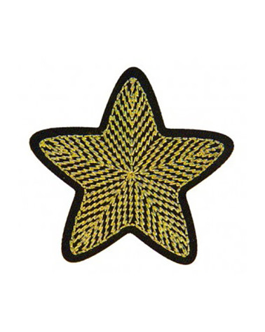 Set of 3 golden star iron-on patches 3cm x 3cm
