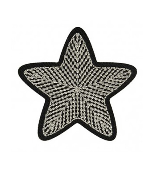 Set of 3 silver star iron-on patches 3cm x 3cm