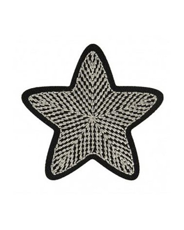 Set mit 3 silbernen Stern-Aufnähern zum Aufbügeln, 3 cm x 3 cm