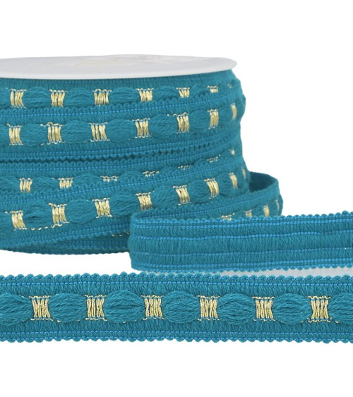 20m reel Two-tone braid 18 mm duck blue and gold