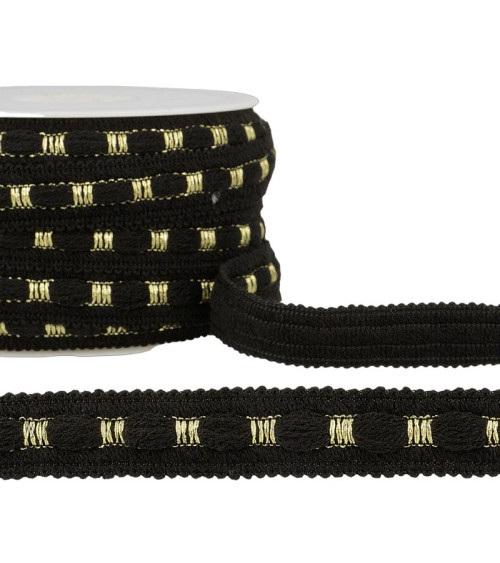 20m reel Two-tone braid 18 mm black and gold