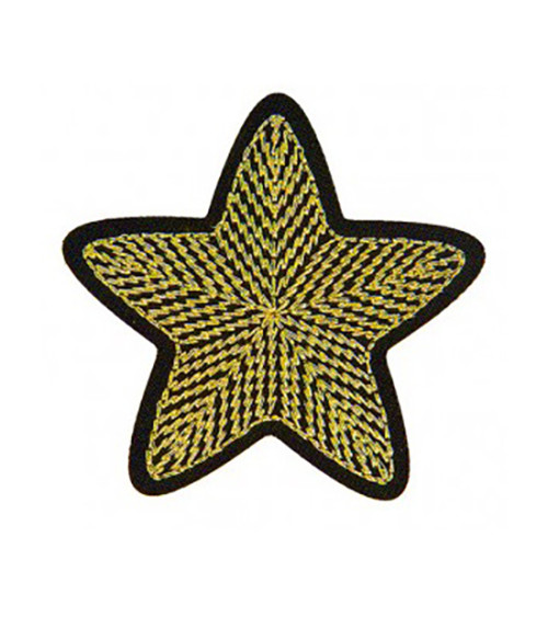 Set of 3 golden star iron-on patches 4.5cm x 4cm