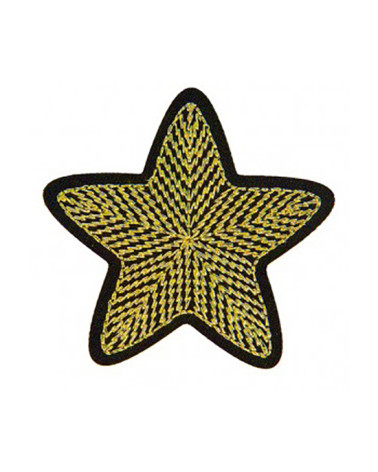 Set of 3 golden star iron-on patches 4.5cm x 4cm