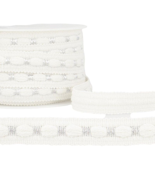 20m reel Two-tone braid 18 mm white and silver