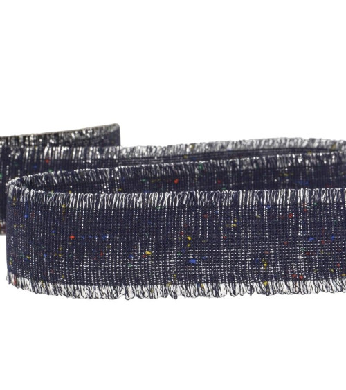 20m spool Iridescent canvas ribbon 30 mm polyester Navy Blue