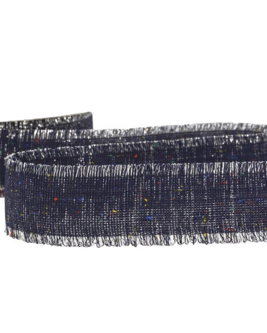 20m spool Iridescent canvas ribbon 30 mm polyester Navy Blue