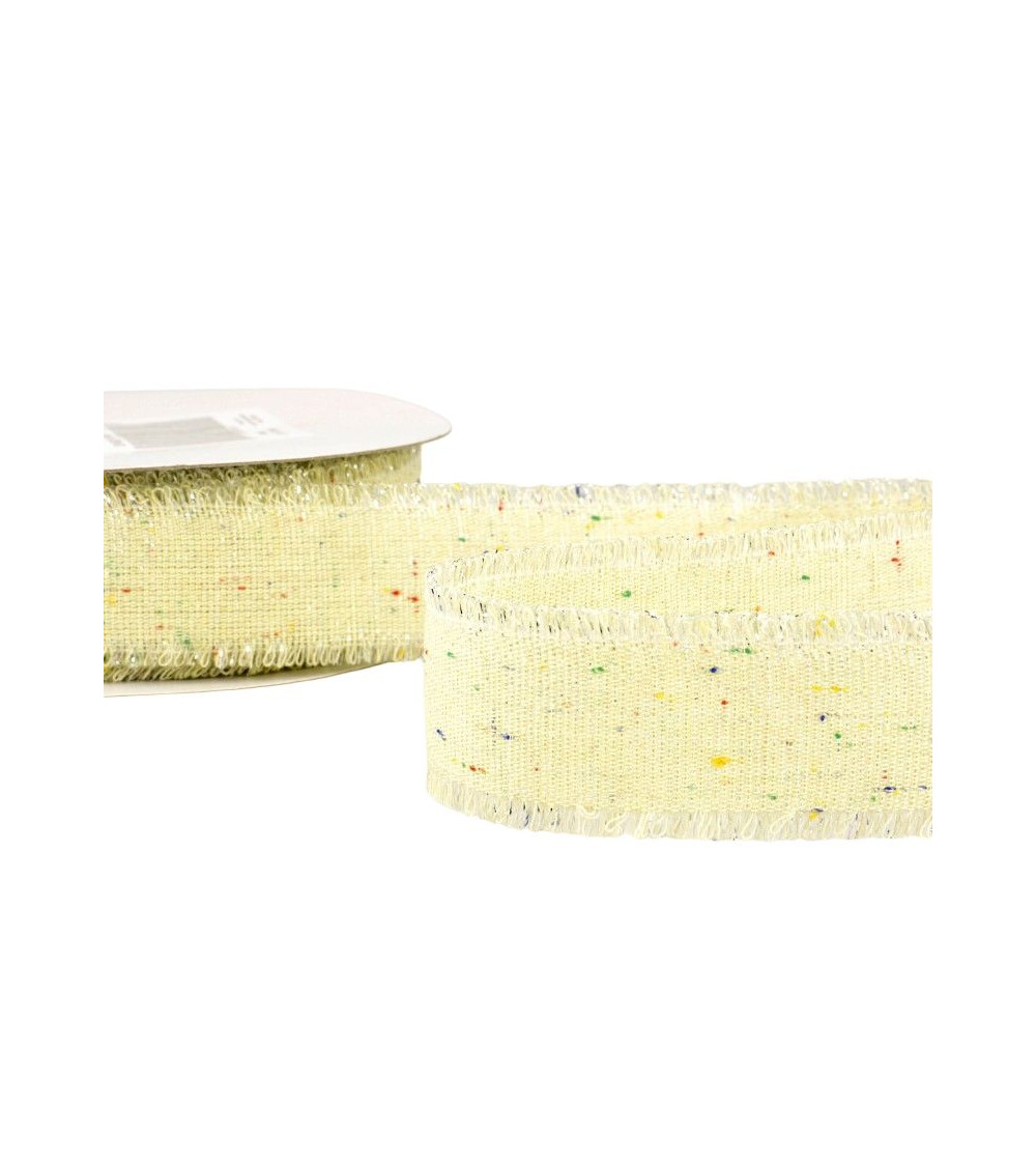 20m spool Iridescent canvas ribbon 30 mm polyester White