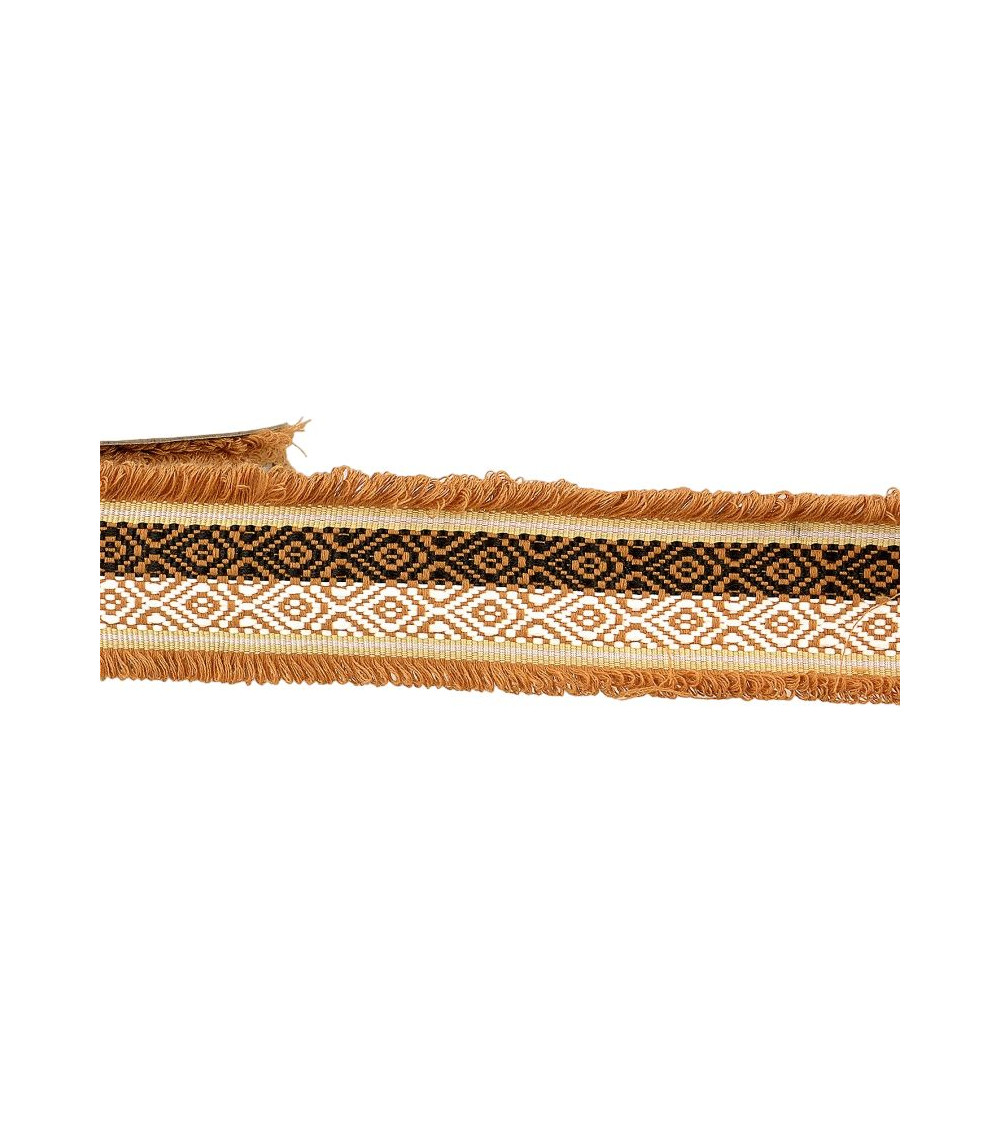 Bobine 15m Galon jacquard bicolore 60 mm Rouille