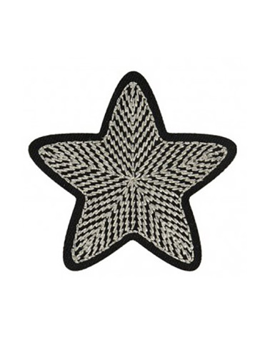 Set of 3 silver star iron-on patches 4.5cm x 4cm