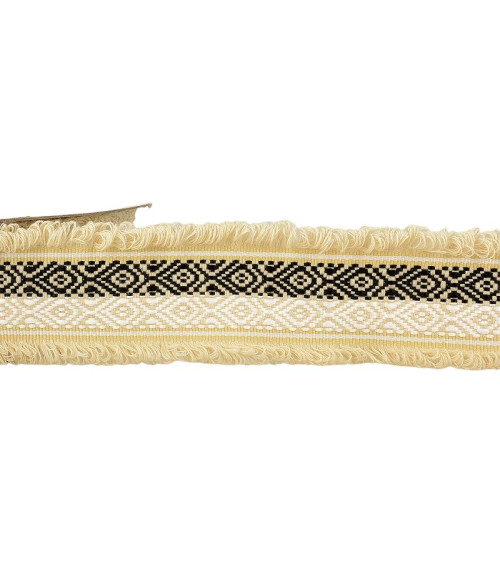 15m spool Two-tone jacquard braid 60 mm Beige