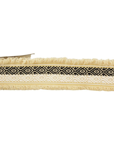 Bobine 15m Galon jacquard bicolore 60 mm Beige