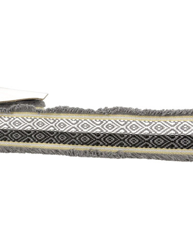 15-m-Spule. Zweifarbiges Jacquard-Geflecht, 60 mm, Grau-Schwarz