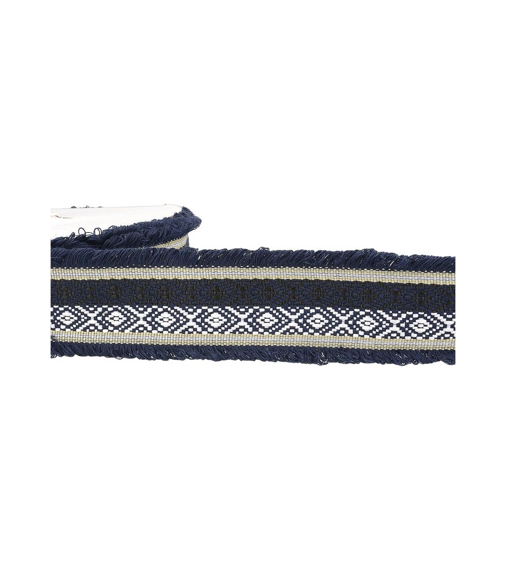 15m spool Two-tone jacquard braid 60 mm Navy Blue
