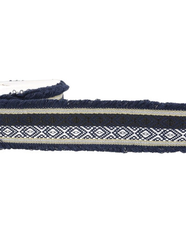 15m spool of two-tone jacquard braid 60 mm Navy Blue