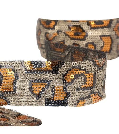 10m reel Panther glitter braid 35 mm Rust and champagne