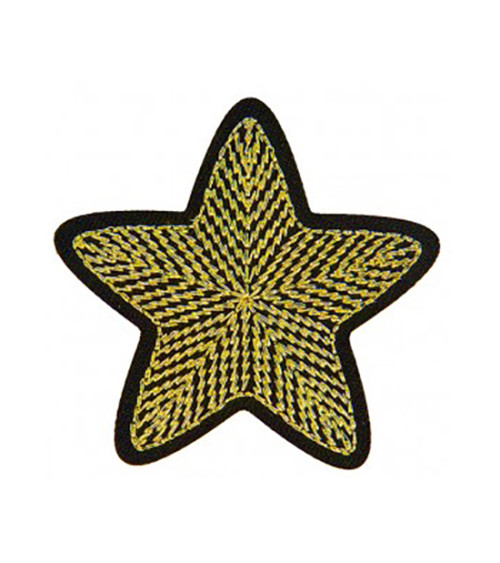 Set of 3 golden star iron-on patches 5cm x 5cm