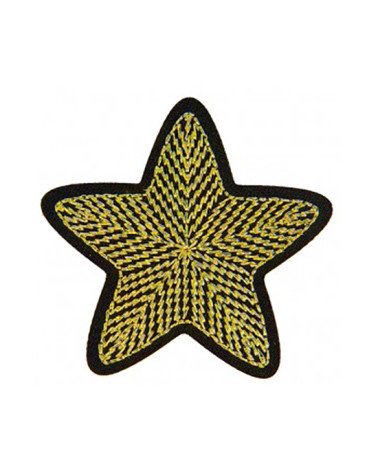 Set of 3 golden star iron-on patches 5cm x 5cm
