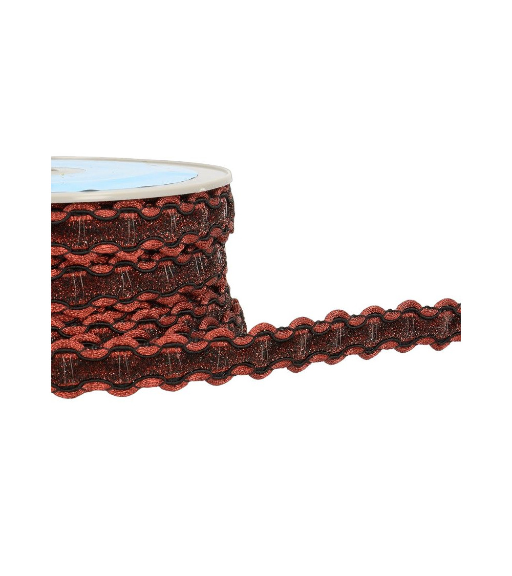Spule 15 m Kleidgeflecht 19 mm Burgunderrot