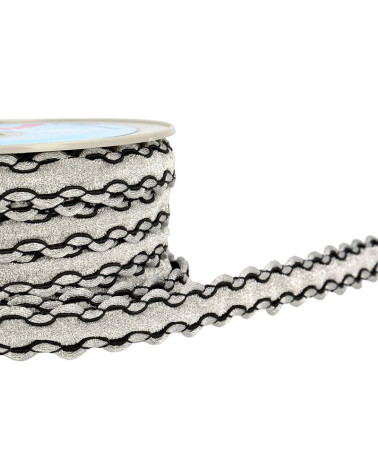 Spule 15 m Kleidgeflecht 19 mm Silber