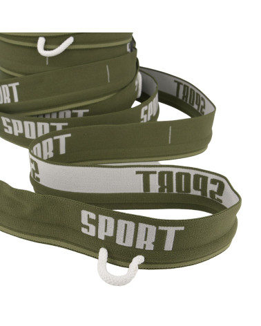 Spool of 20m elastic sports cord 40mm khaki green