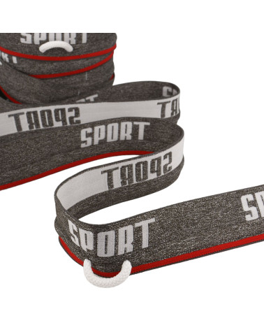 Bobina de 20m de cordón deportivo elástico 40mm Gris Medio