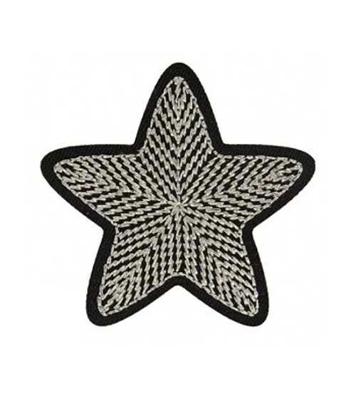 Set of 3 silver star iron-on patches 5cm x 5cm