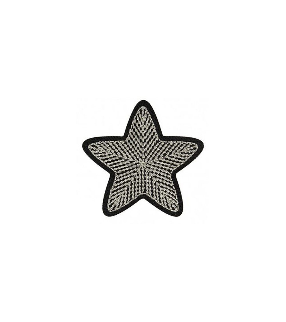 Set of 3 silver star iron-on patches 5cm x 5cm