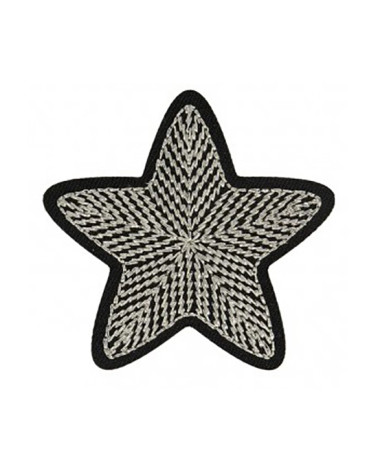 Set of 3 silver star iron-on patches 5cm x 5cm