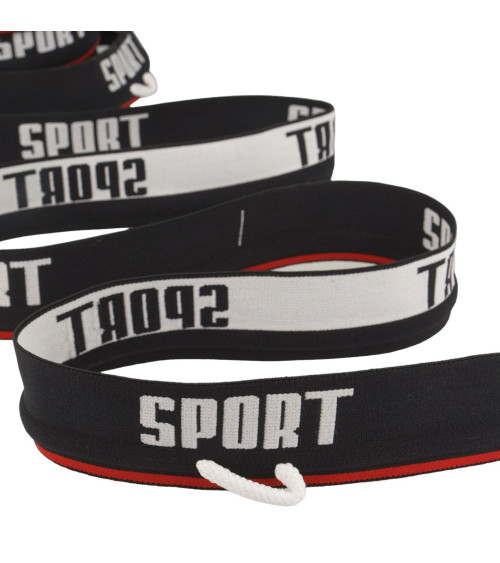 Reel 20m elastic sports cord 40mm Black