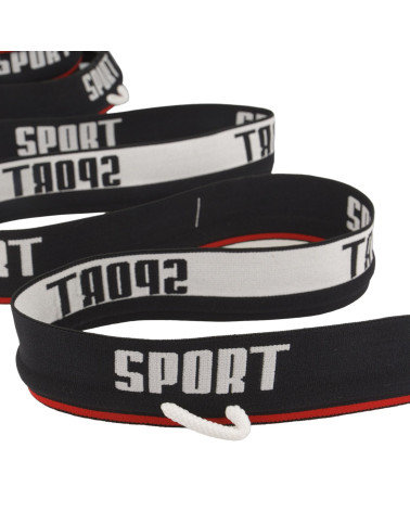 Carrete 20m cordón deportivo elástico 40mm Negro