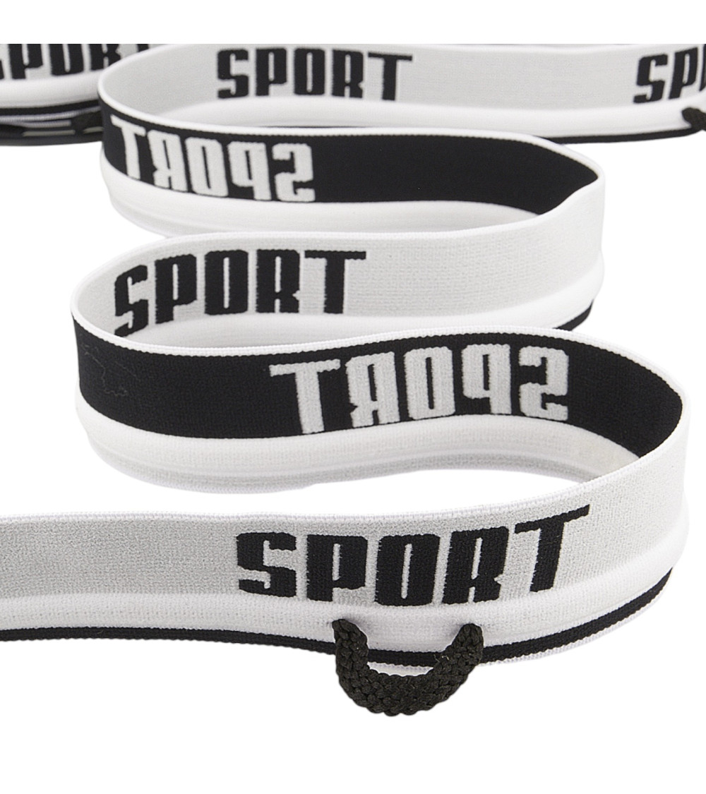 Reel 20m elastic sports cord 40mm White