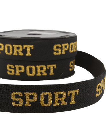 20m spool of iridescent sports elastic 32mm Gold