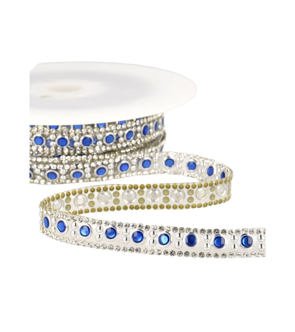 10-m-Rolle Bügelperlengeflecht 10 mm Marineblau und Silber