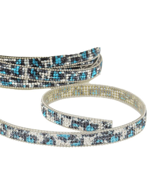 10m reel Multicolor iron-on braid 12 mm Navy blue